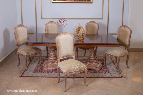 میز غذاخوری 8 نفره مدل پایه گلدونی مارکیز - Image 3