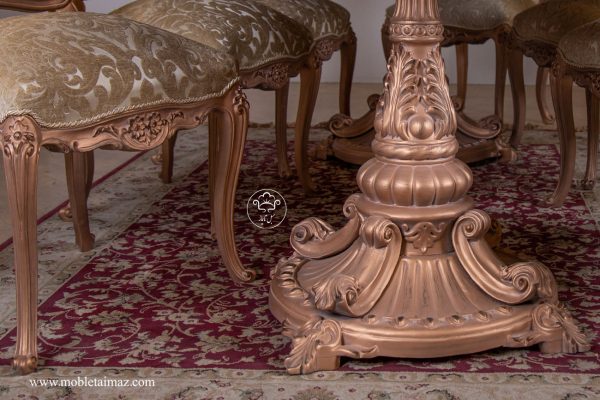 میز غذاخوری 8 نفره مدل پایه گلدونی مارکیز - Image 2